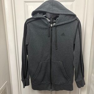 Adidas Men's Dark Gray Zip-Up Sweater